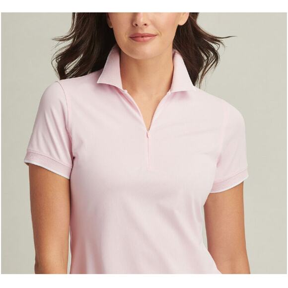 Peter Millar Women's Pink Whitworth Sport Mesh Short-Sleeve Polo Tee Size M - Picture 9 of 9